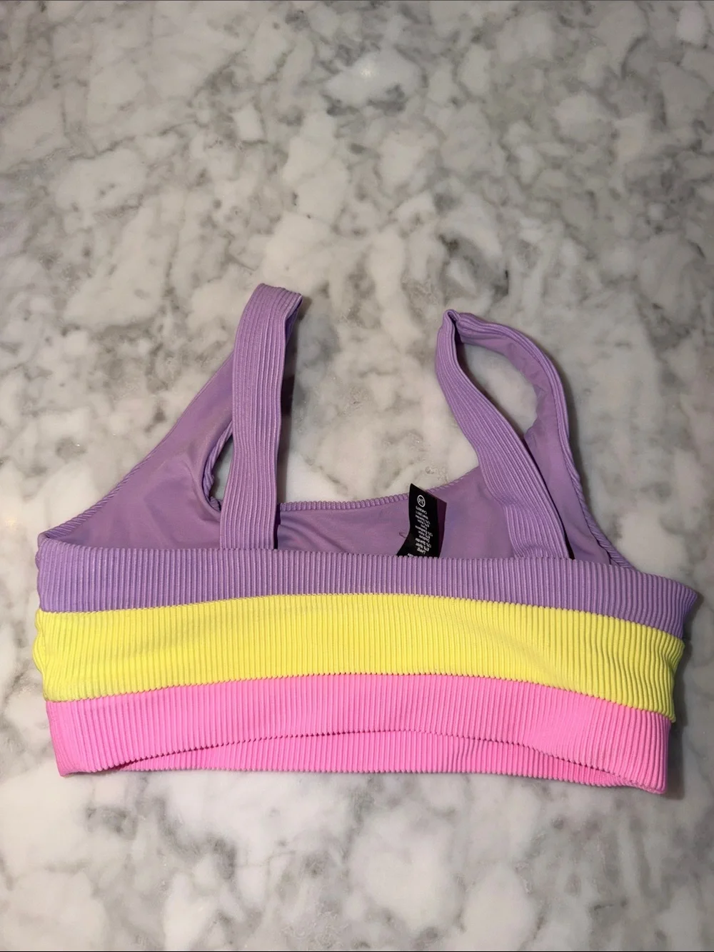 Beach Riot Lavender Bikini with Neon Yellow & Hot Pink Bands 3/4Y